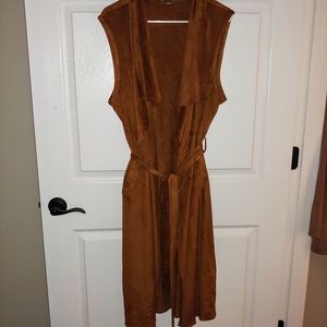 Kate & Mallory Faux Suede Long Vest